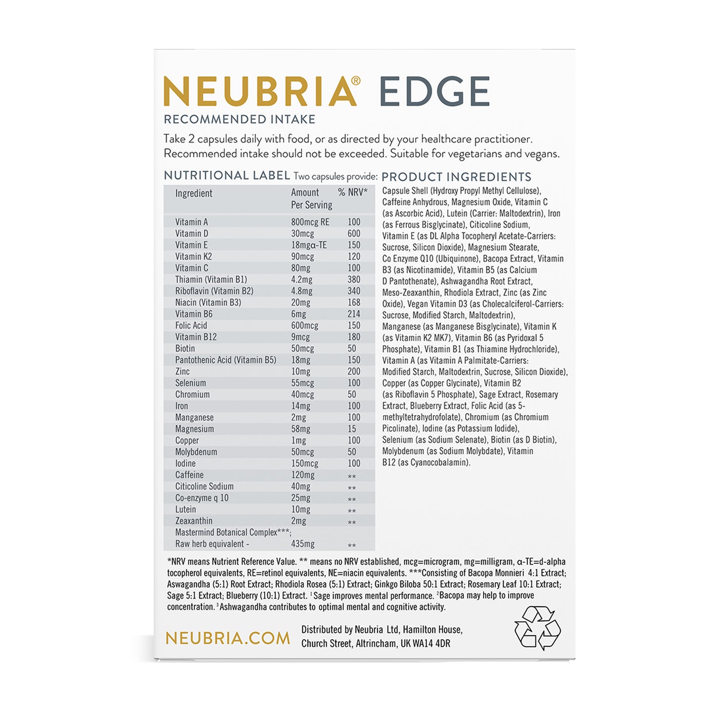 Neubria Edge (Focus) 60's Vegan