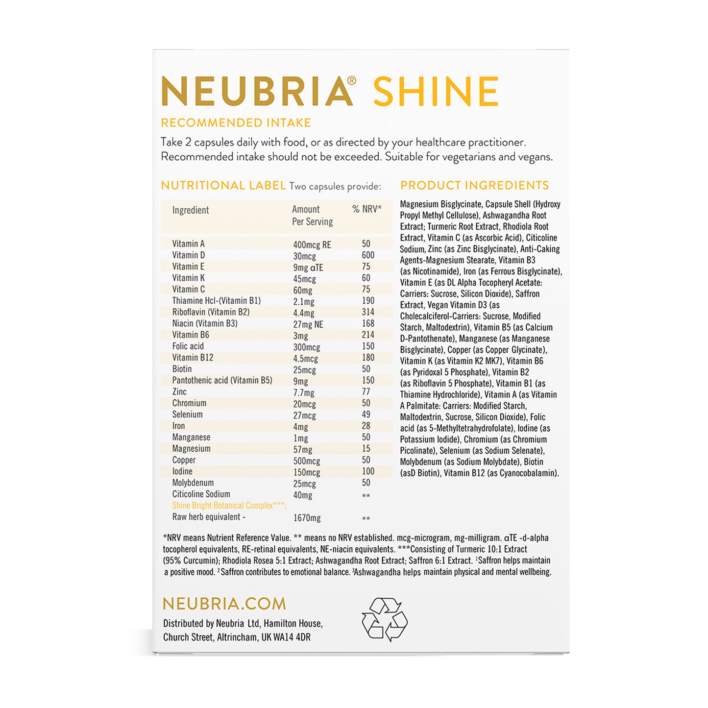 Neubria Shine (Mood) 60's Vegan