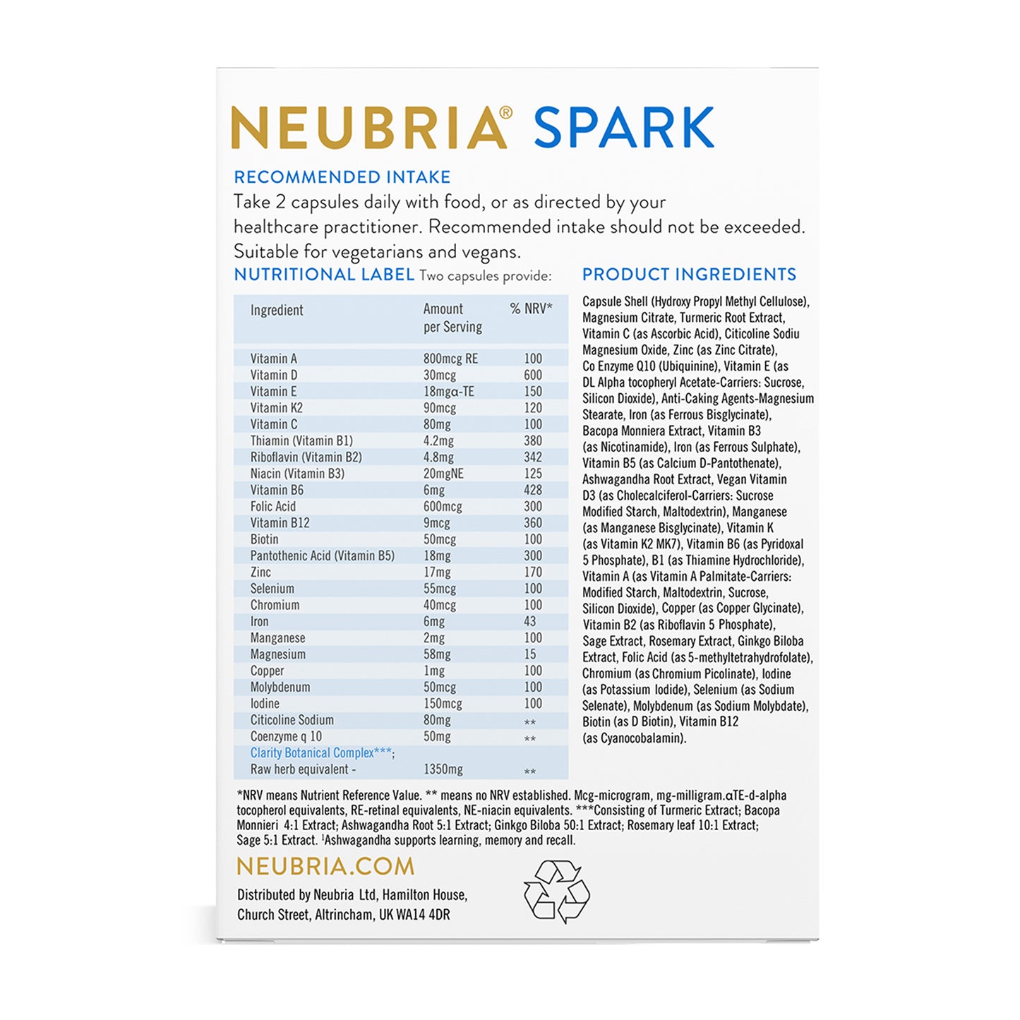 Neubria Spark (Memory) 60's Vegan